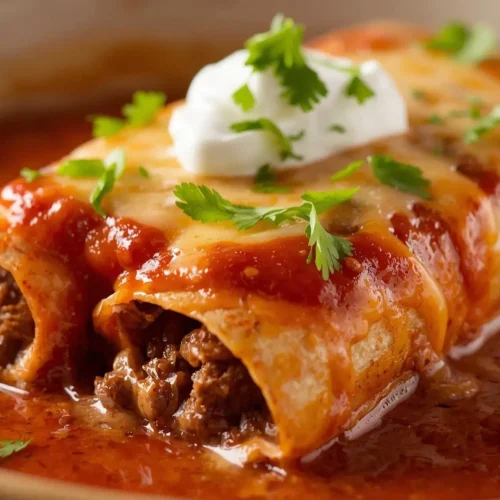 an image of a beef enchilada